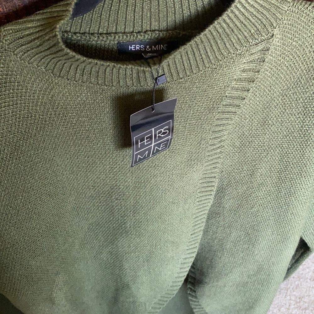 Hers Mine NWT Olive Knit Sweater Dress Size M